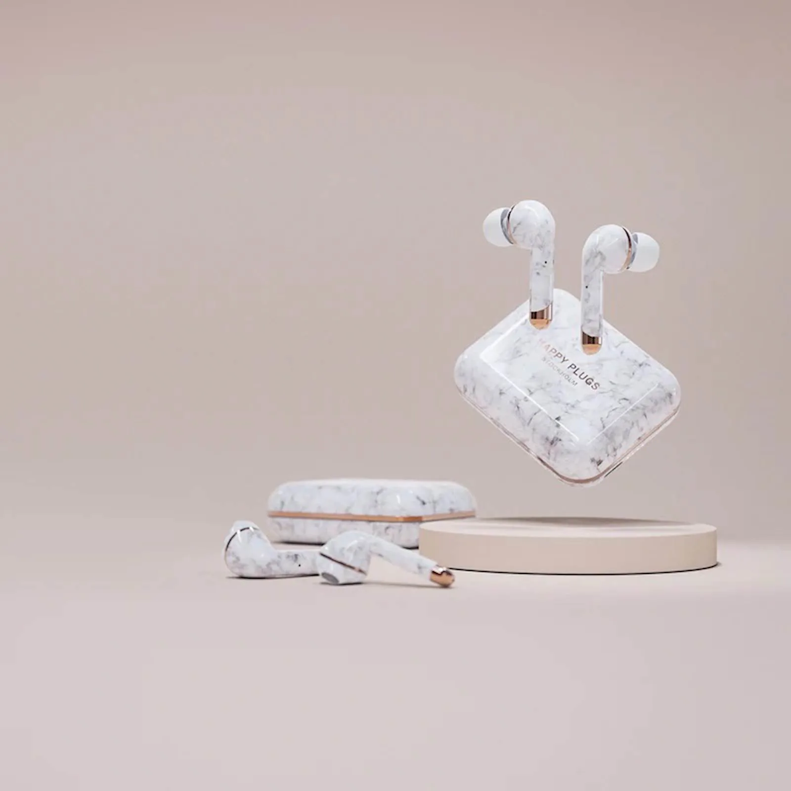 Slušalice Happy Plugs Air 1 plus TWS white marble - slika 2