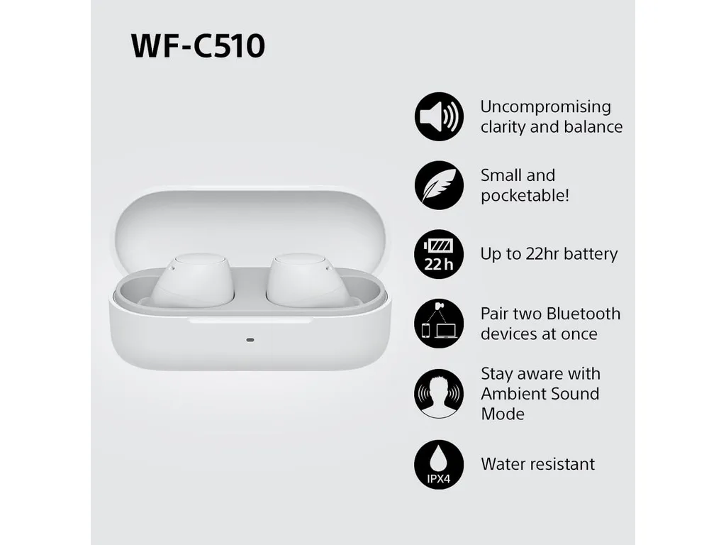 Sony bežične slušalice WF-C51011 sati trajanja baterije,s još 11 sati u kutijici za punjenje; - slika 3