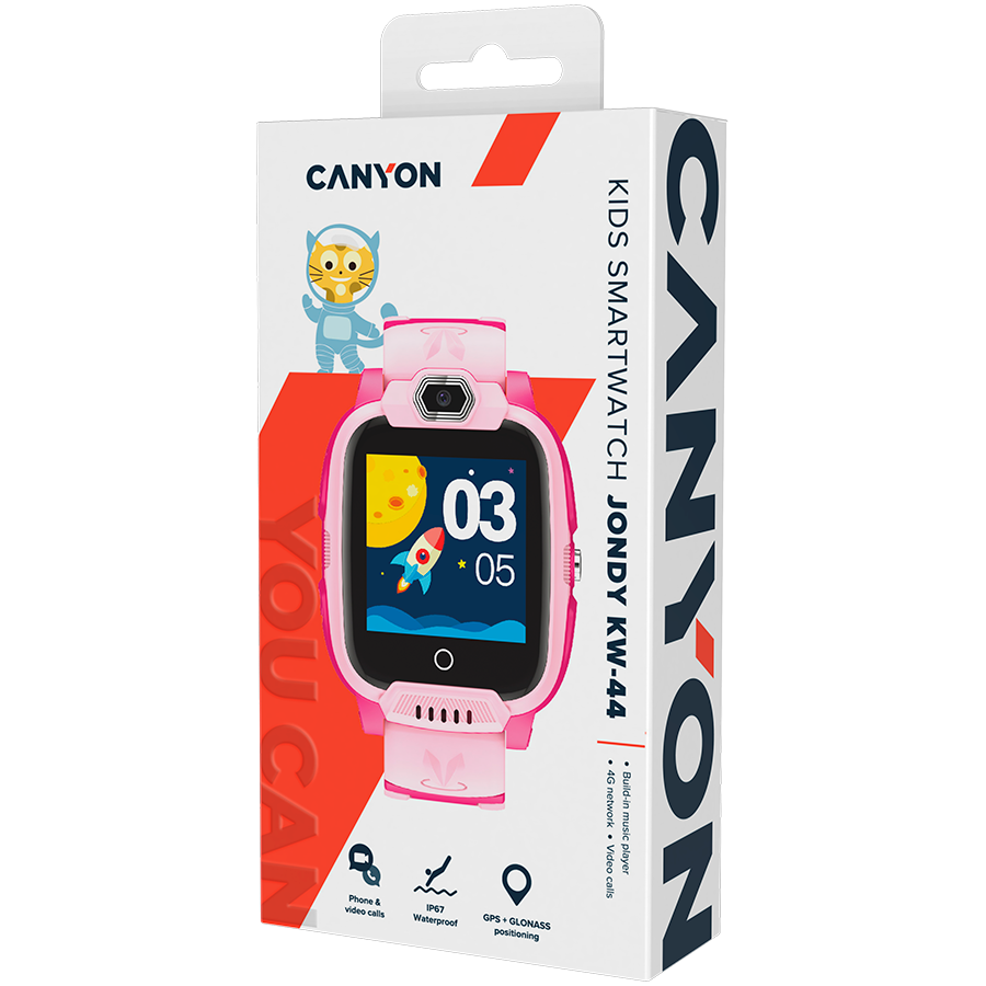 CANYON kids watch Jondy KW-44 4G Camera GPS Music Pink - slika 4