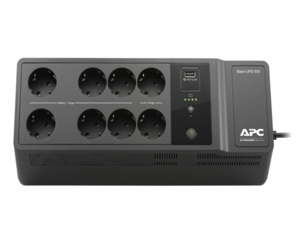 Back-UPS APC 650VA, 230V, 1 USB priključak za punjenje, 8 Schuko CEE7/7 utičnica (2 prenapona) - slika 2