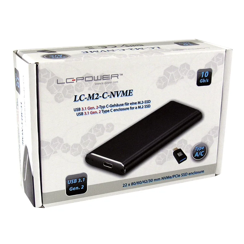 LC-Power LC-M2-C-NVMEUSB 3.1 Gen. 2 Type C M.2SSD Enclosure - slika 2