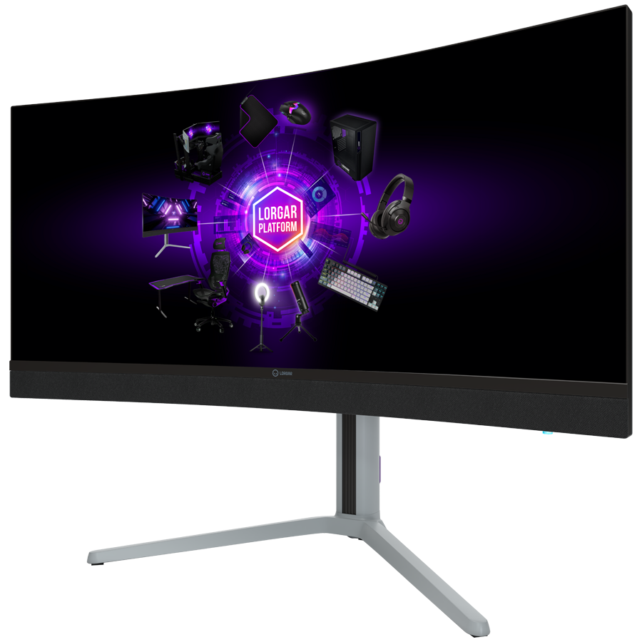 LORGAR 34MP1, UWQHD MiniLED Gaming Monitor Pro, 34'' (3440*1440) VA curved monitor, black/milky grey - slika 3
