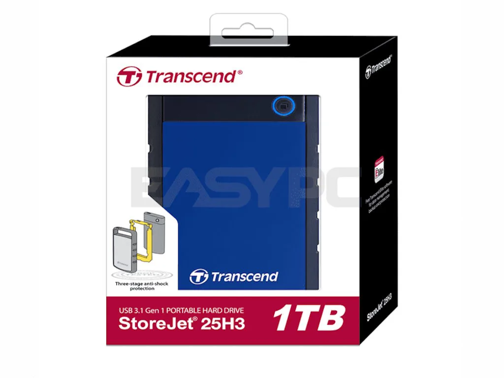 Transcend HDD 1TB StoreJet H3portable,anti-shock,blue - slika 3