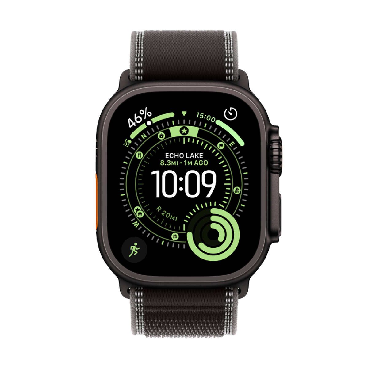 Apple Watch Ultra 3 Cellular 49mm Black Titanium Case with Black/Charcoal Trail Loop - M/L - slika 6