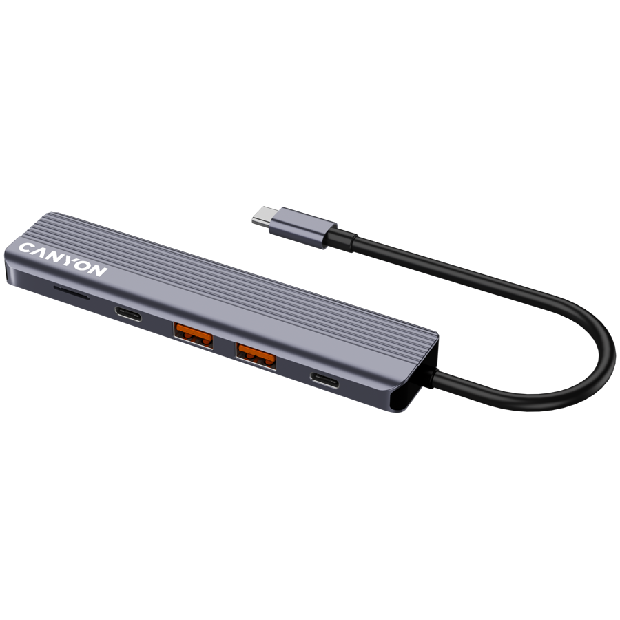 CANYON hub DS-17 6in1 4k USB-C Grey - slika 5