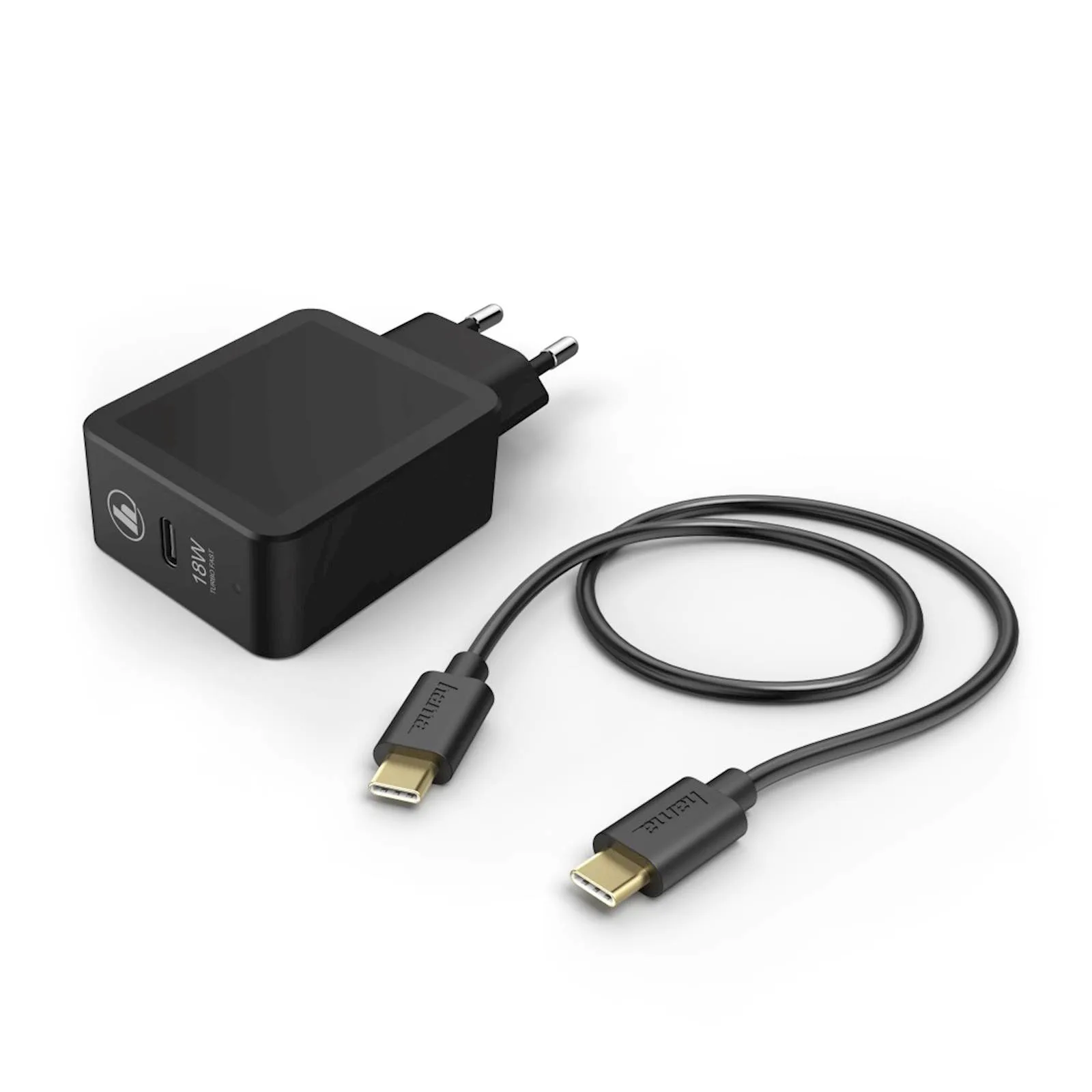 HAMA PUNJAČ USB-C, QUALCOMM, 18W, SET, CRNI
