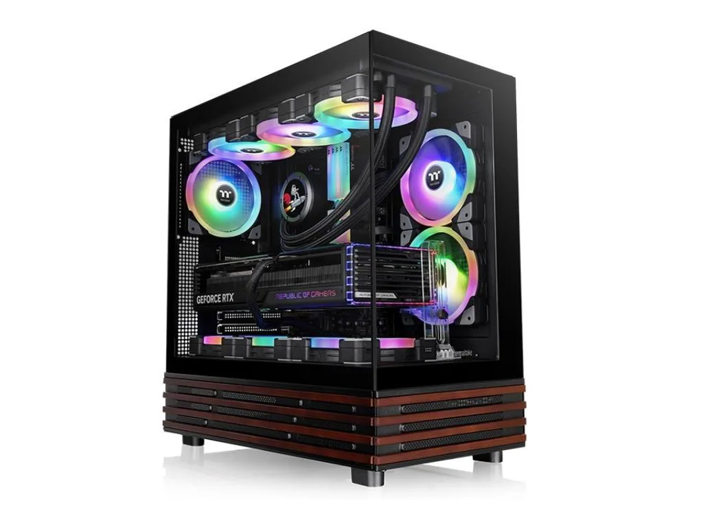 Thermaltake View 270 Plus WSARGB, Mid Tower,tempered glasswood, 3xARGB fans, VGA: 420mm - slika 2