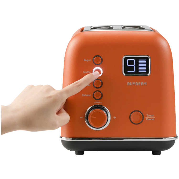 BUYDEEM 2 Slice Automatic Metal Toaster, model DT730E, color Koi Red, EU - slika 3