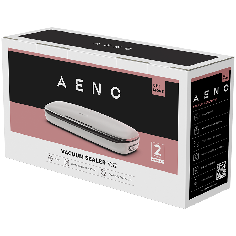 AENO Vacuum sealer VS2: 120W, 75kPa, Dry/Moist Food Mode, 3 modes: Vac+Seal, Seal, Pulse, Max Pocket Width 30 cm - slika 3