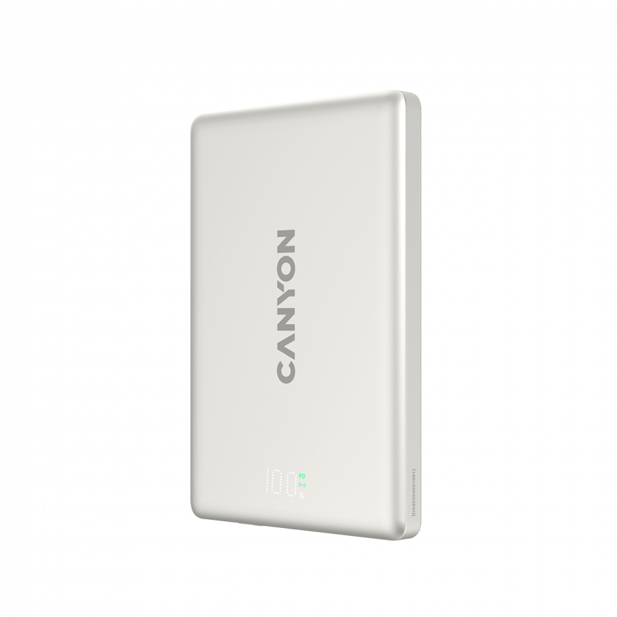 CANYON magnetic power bank OnPower 500 PD20W 5000mAh Aluminium Star Grey - slika 2