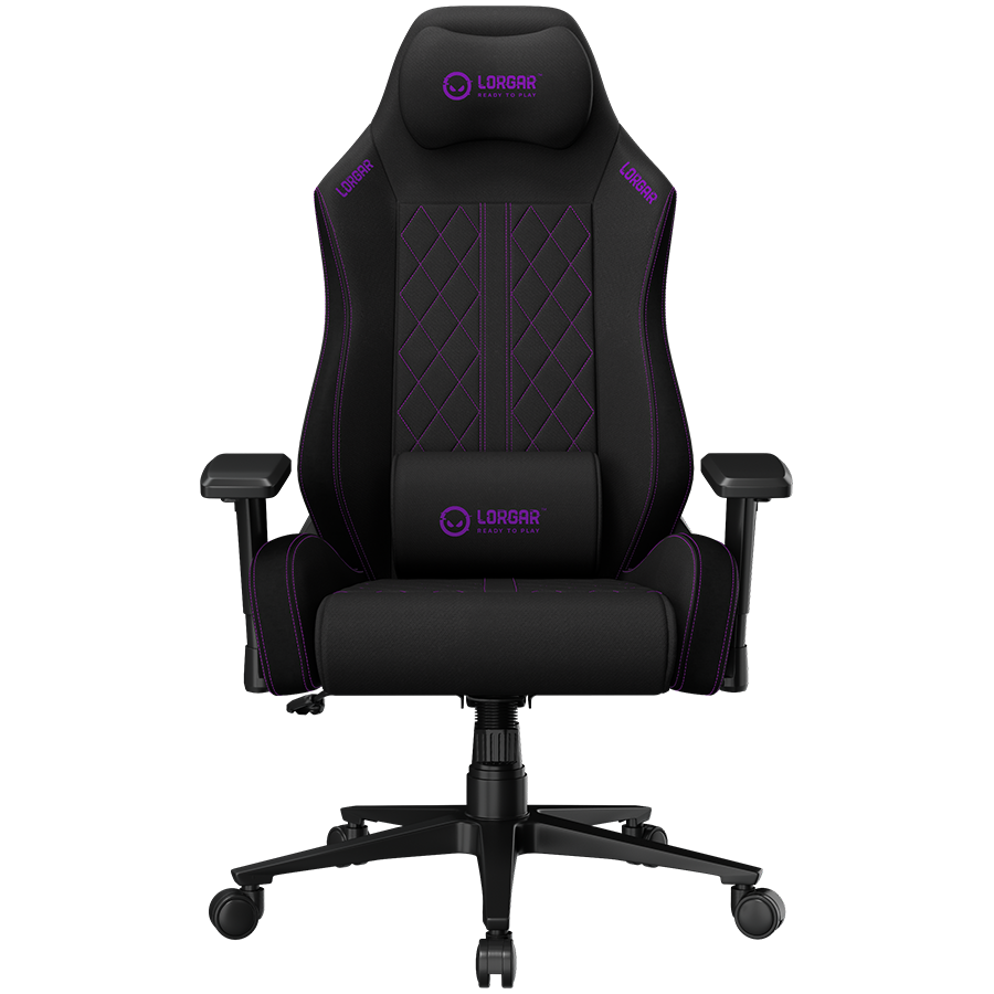 LORGAR CHA41, Ergonomic Gaming Chair Advanced, premium anti-stain fabric, Black/purple