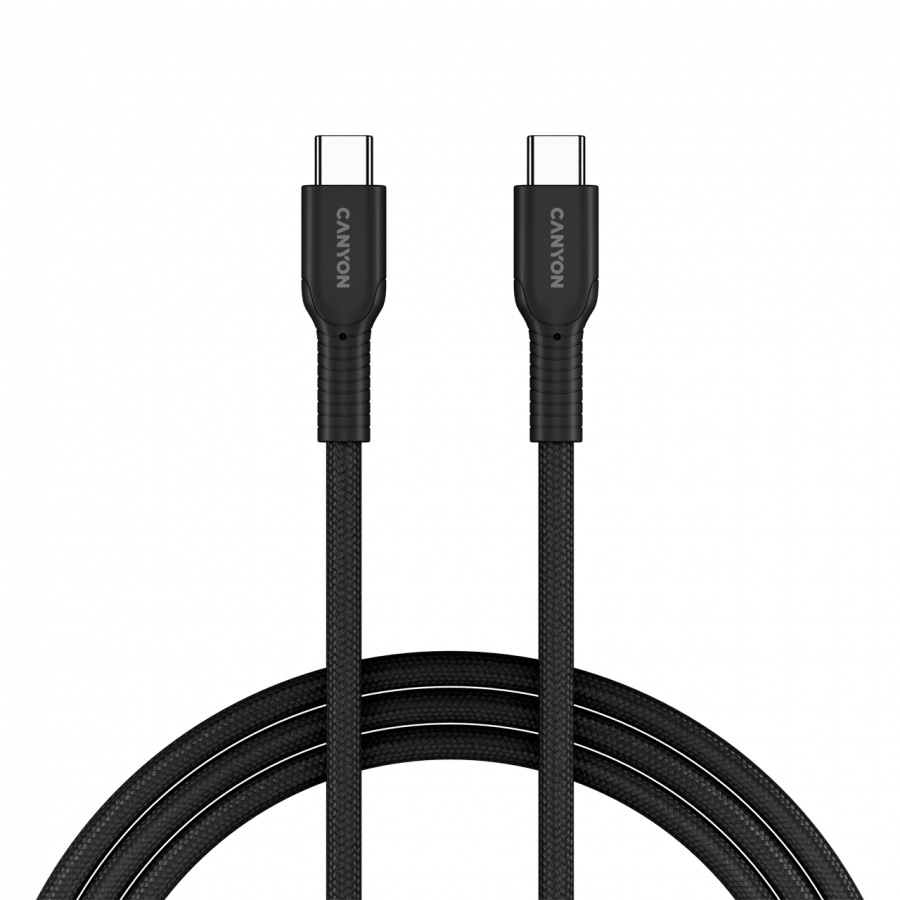CANYON cable OnWire 60CL C-C 60W COLOR Braided 1m Black - slika 4