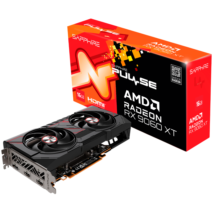 SAPPHIRE PULSE AMD RADEON RX 9060 XT GAMING OC 16GB DUAL HDMI / DP