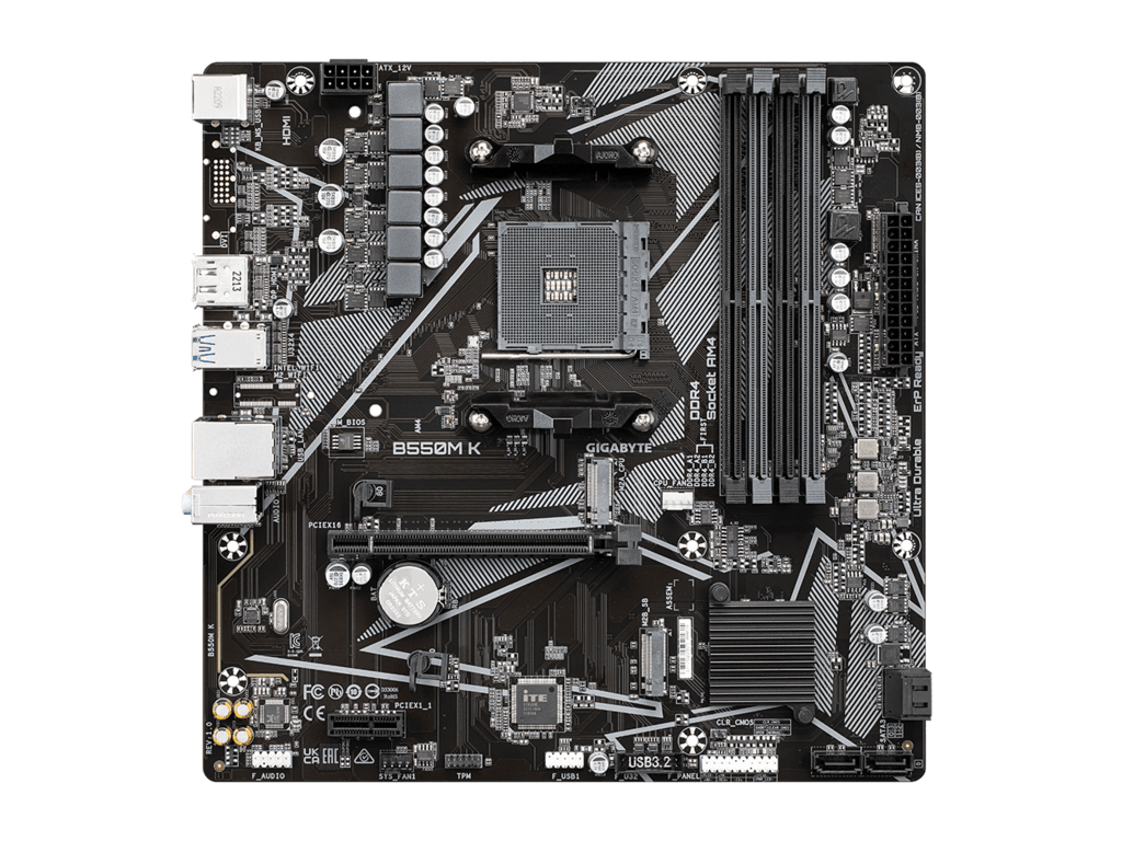 Gigabyte MB [B550M K];AM4; 4xDDR4; 2xM.2; 4xSATA;8xusB; DP; HDMI; PS2; mATX - slika 2