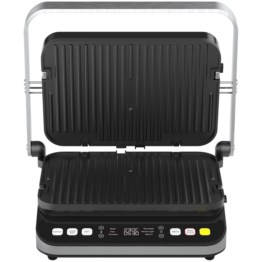 AENO ''Electric Grill EG5: 2000W, 2 heating modes - Lower Grill, Both Grills, 6 preset programs, Defrost, Max opening angle -180°, Temperature regulation, Timer, Removable double-sided plates, Plate s - slika 2