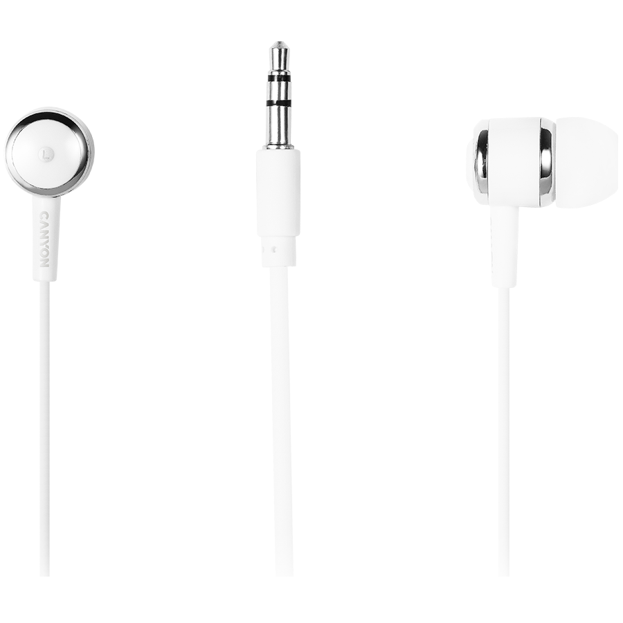 CANYON Stereo earphones with microphone, White - slika 2