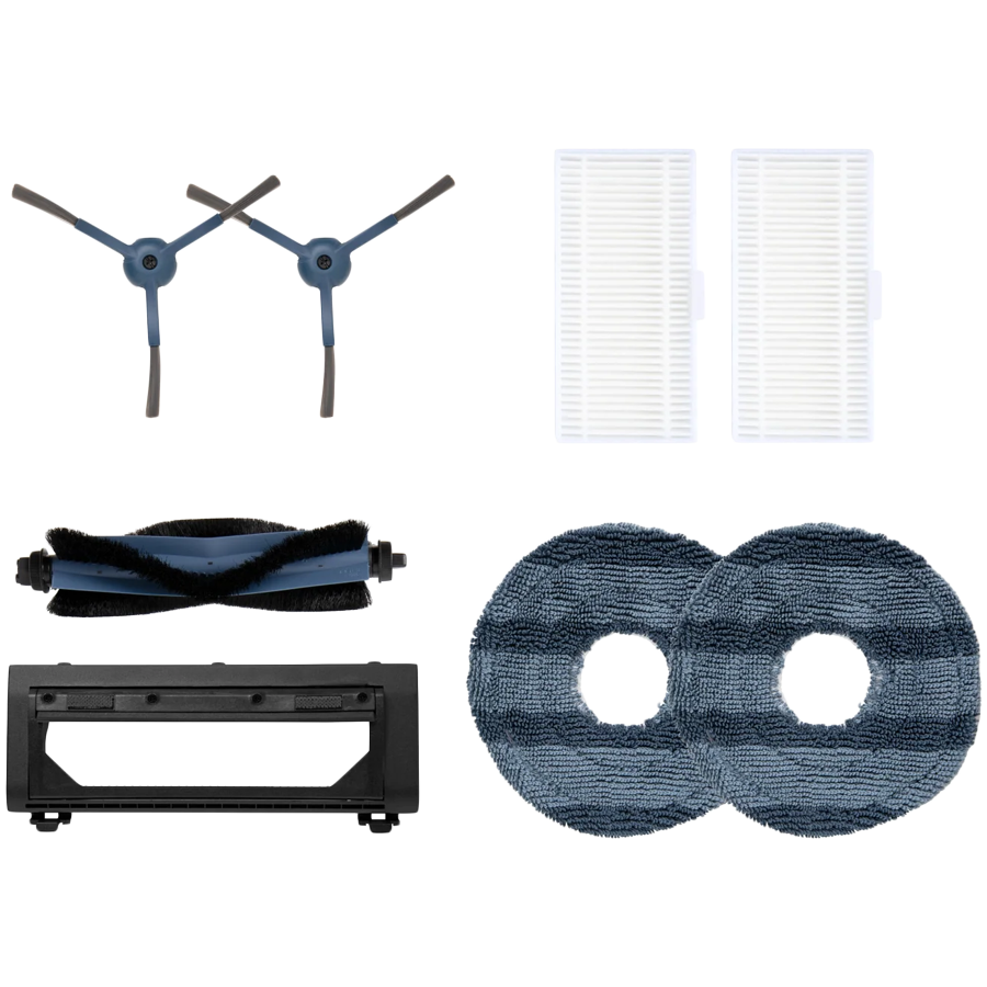 eufy Omni C20 Accessories Pack(side brush-2/filter-2/roller brush guard with comb-1/mop cloth-2) Black+Gray