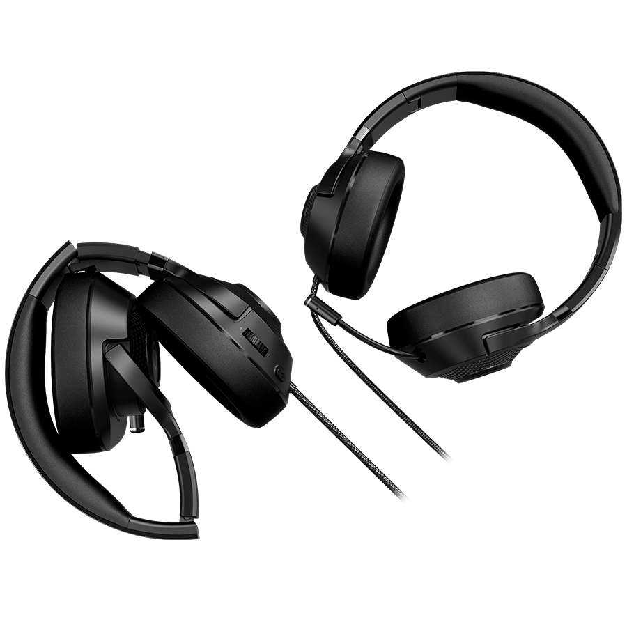 LORGAR Noah 101, Gaming headset with microphone, 3.5mm jack connection, cable length 2m, foldable design, PU leather ear pads, size: 185*195*80mm, 0.245kg, black - slika 6