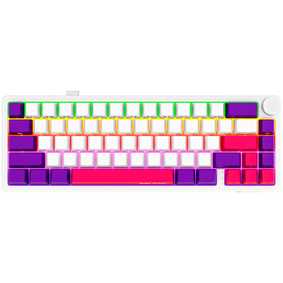 LORGAR KBP70MW, Wireless 65% Mechanical Gaming Keyboard Pro, White, EN layout