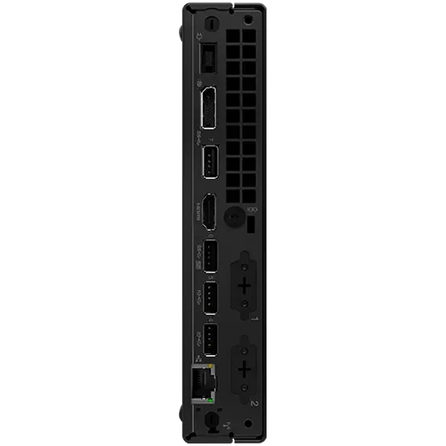 LENOVO ThinkCentre M70q Gen 6, Intel Core Ultra 5 225T, 16GB DDR5, 512GB SSD M.2, Front: 2x USB 3.2, 1x USB 3.2 C, 1x Audio/Mic, Back: 4x USB 3.2, DP, HDMI, RJ45 GbE, CIS, Spkr, WiFI 6E+BT 5.3, USB KB - slika 3