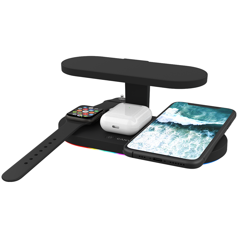 CANYON wireless charger WS-501 15W 5in1 UV Black - slika 6
