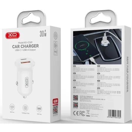 XO CC69 Car charger Mini 30W White - slika 2