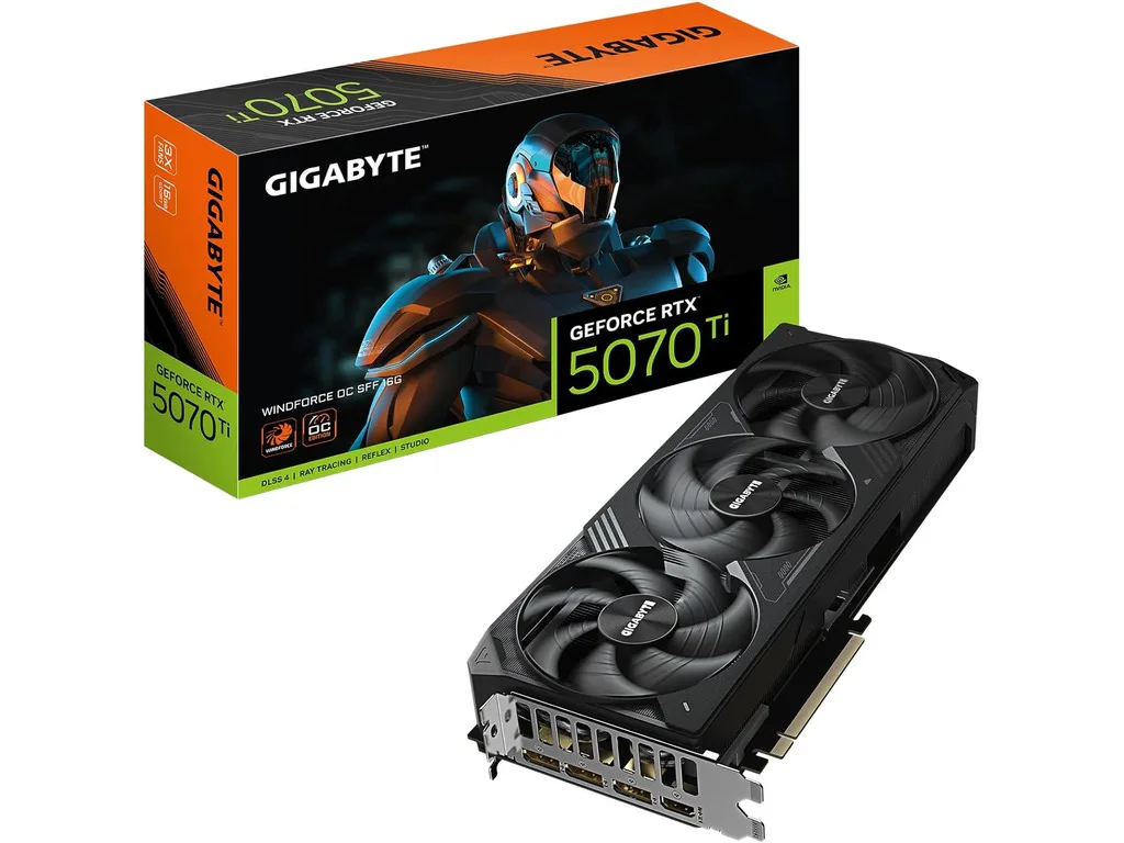 Gigabyte 5070 Ti Windforce OCSFF 16GB GDDR7, 256-bit3xDP, 1xHDMI