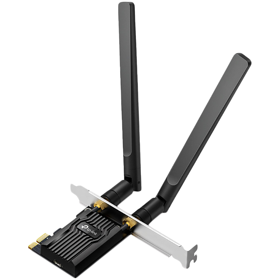 TP-Link Archer TX20E AX1800 Dual Band Wi-Fi 6 Bluetooth 5.2 PCI Express Adapter, 1201 Mbps at 5 GHz + 574 Mbps at 2.4 GHz, 2× High Gain External Antennas, MU-MIMO, OFDMA, WPA3, Bluetooth 5.2