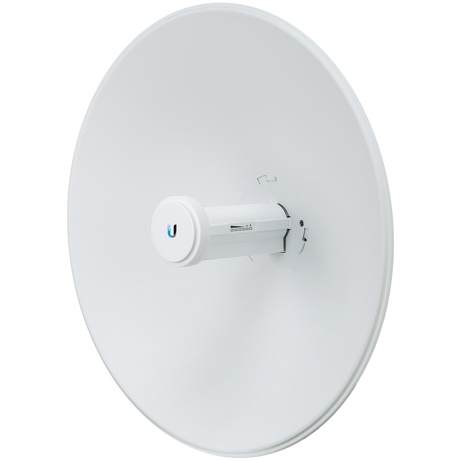Ubiquiti airMAX PowerBeam 5AC, High-performance 5 GHz Point-to-Point (PtP) bridge with integrated dish reflector, 5 GHz, 15+ km link range, 450+ Mbps throughput, Dedicated spectral analysis radio, Ded