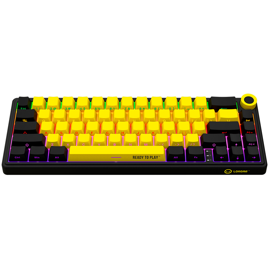 LORGAR KBP70MW, Wireless 65% Mechanical Gaming Keyboard Pro, Black/yellow, EN layout - slika 3