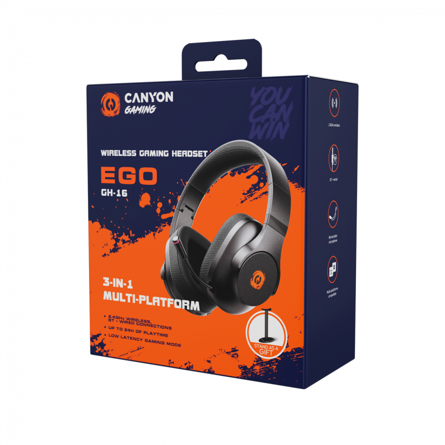 CANYON headset EGO GH-16 3in1 2.4Ghz+BT White - slika 6