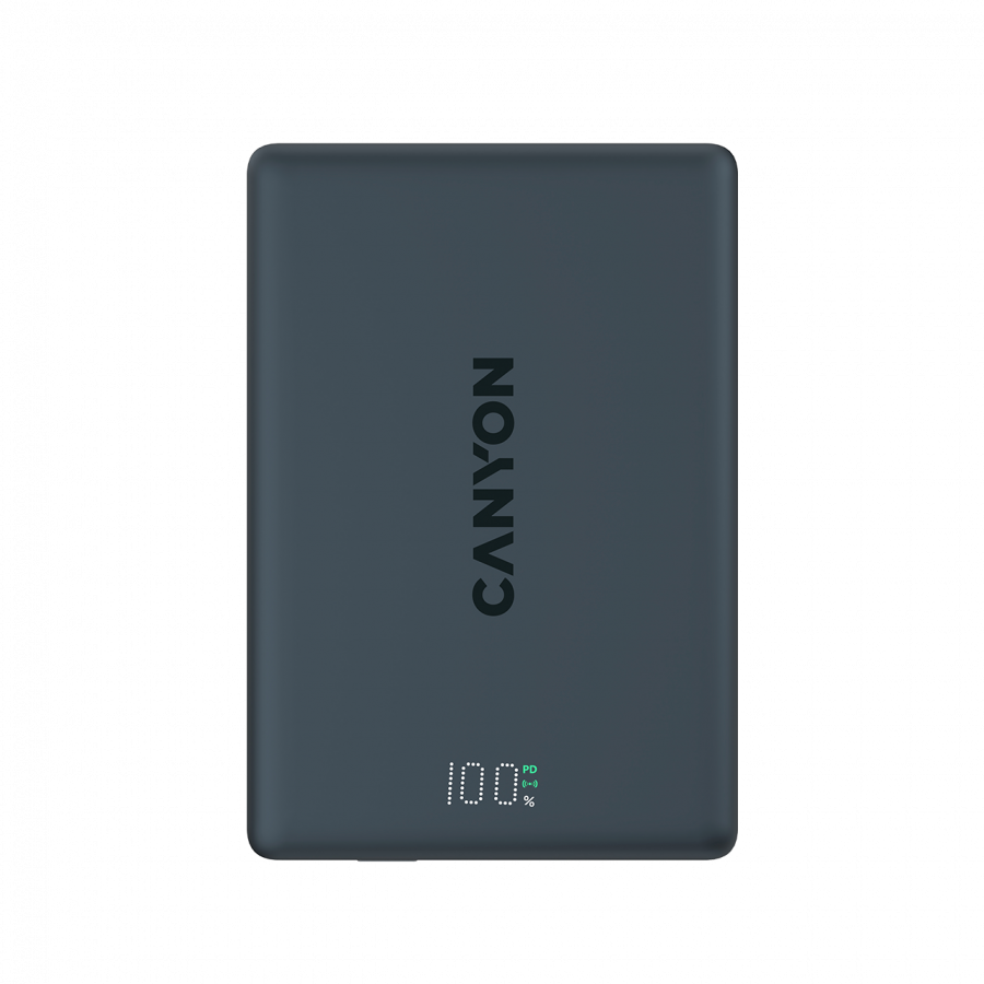 CANYON magnetic power bank OnPower 500 PD20W 5000mAh Aluminium Interstellar Black - slika 3
