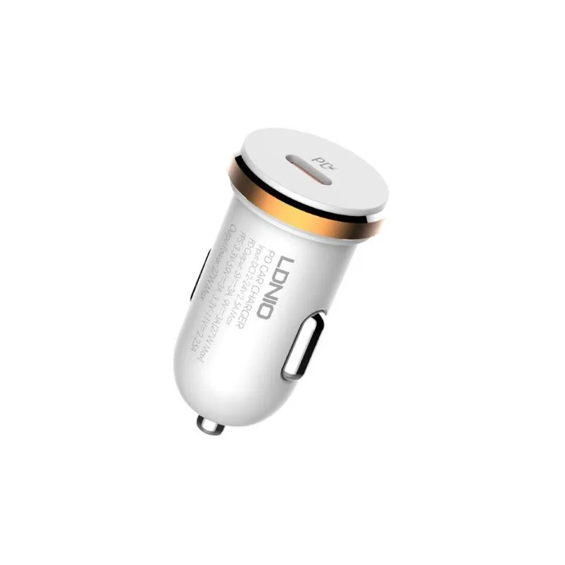 Auto punjac LDNIO C22Q 27W PD Type C + Type iPhone kabal - slika 3