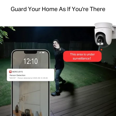 Mercusys Pan/Tilt Home Security Wi-Fi Camera MC510 - slika 6