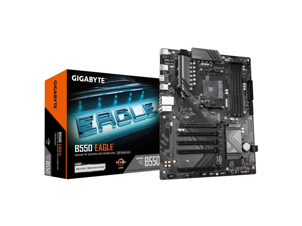 Gigabyte MB B550 EagleAM4, 4x DDR4, 4x SATA2x M.2, 1x HDMI, 6x USB, ATX - slika 2