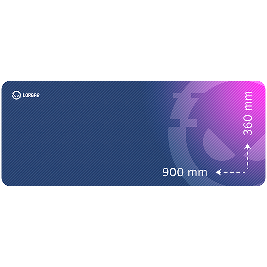 Lorgar Main 139, Gaming mouse pad, High-speed surface, Purple anti-slip rubber base, size: 900mm x 360mm x 3mm, weight 0.6kg