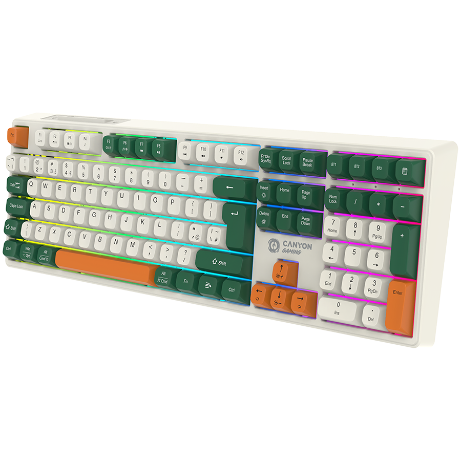 CANYON keyboard Shadder GKW-11 Mech RGB UK/US Wireless White - slika 3