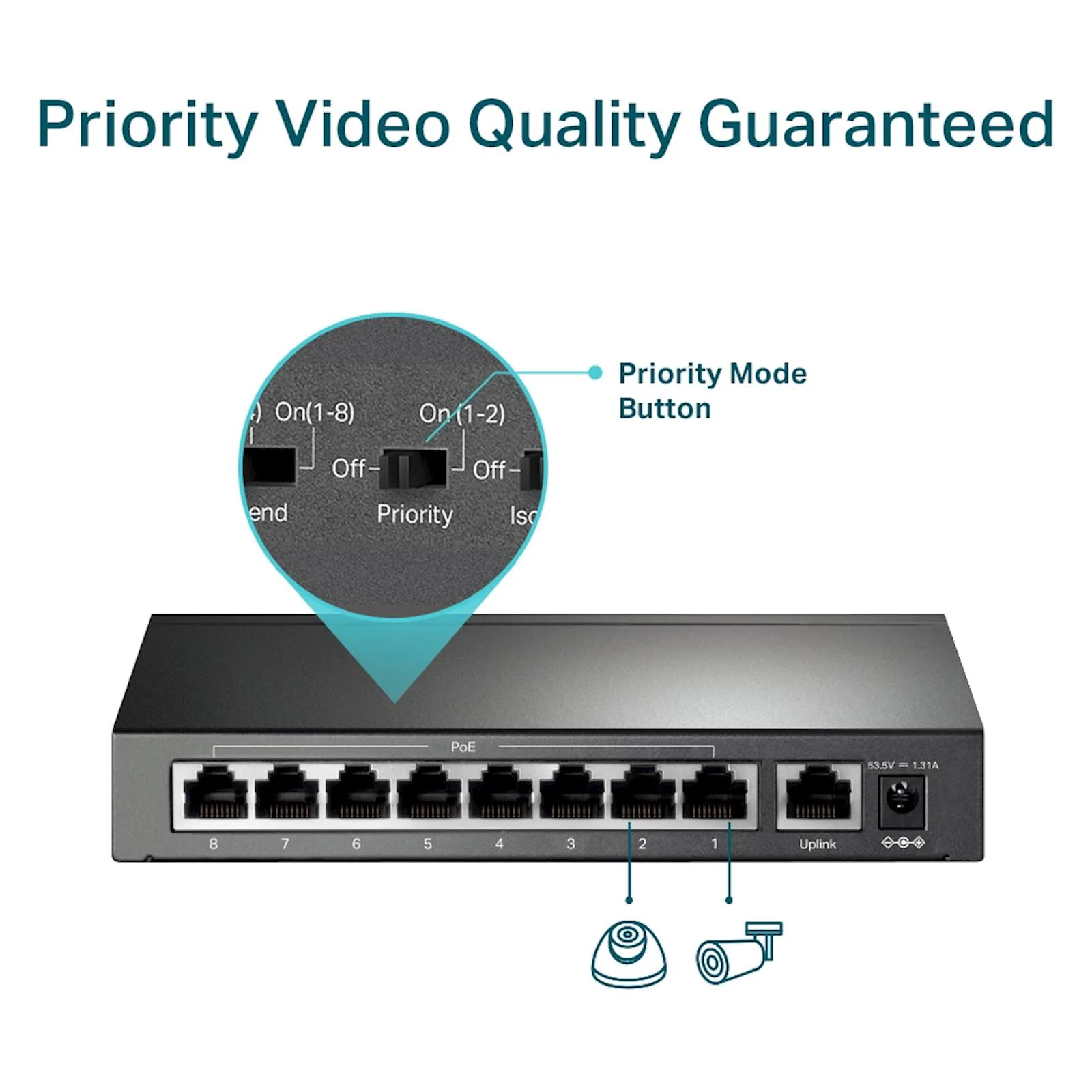 Switch TP-Link Omada 9-Port 10/100Mbps sa 8-Port PoE TL-SF1009P - slika 5
