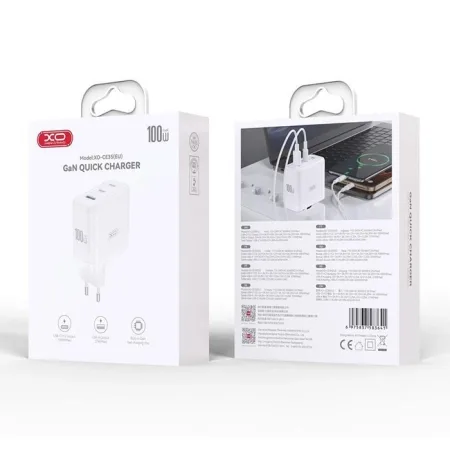 XO Charger CE35 2x USB-C + USB-A 100W Fast Charger - slika 4