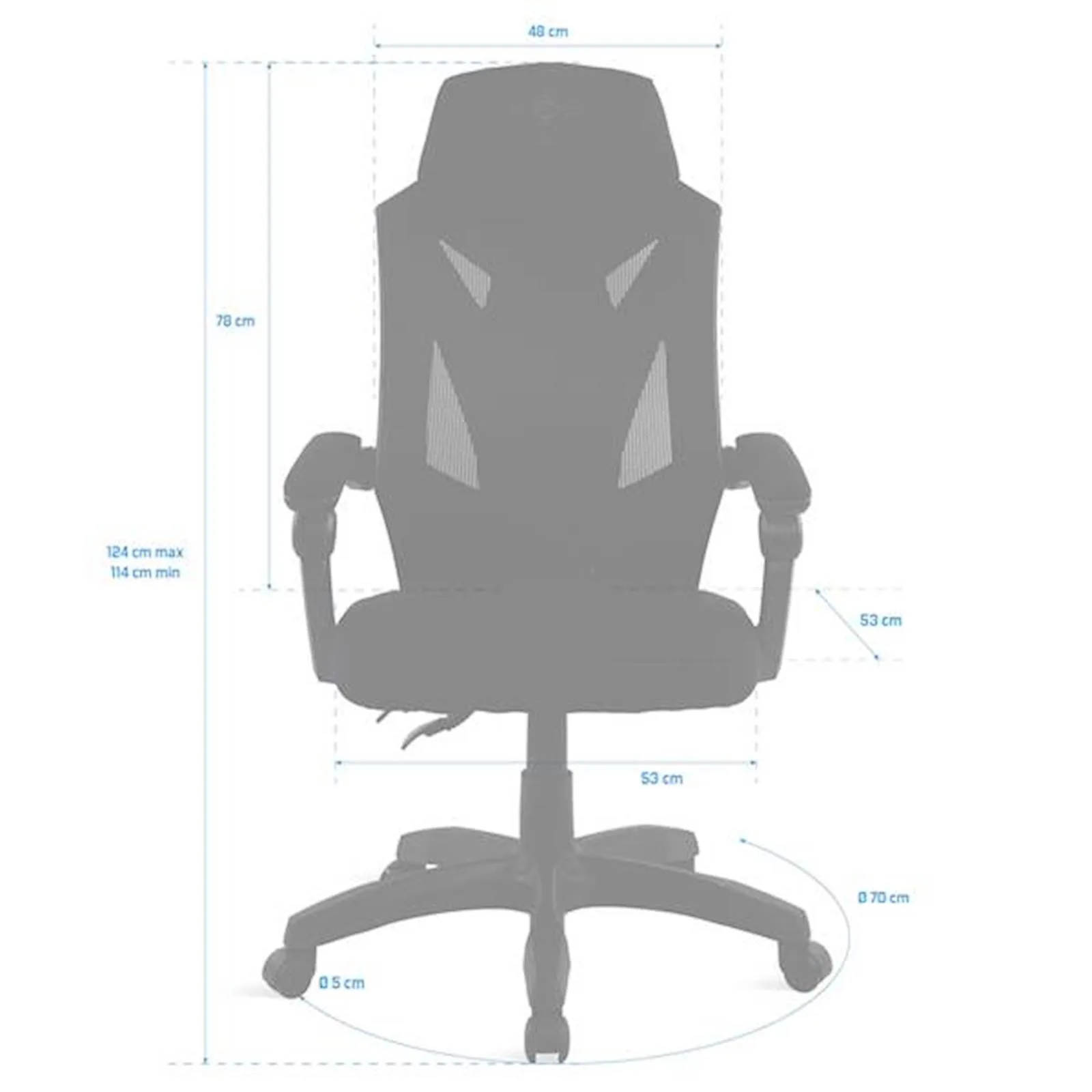 Stolica gaming SOG HELLCAT - Crna - slika 6