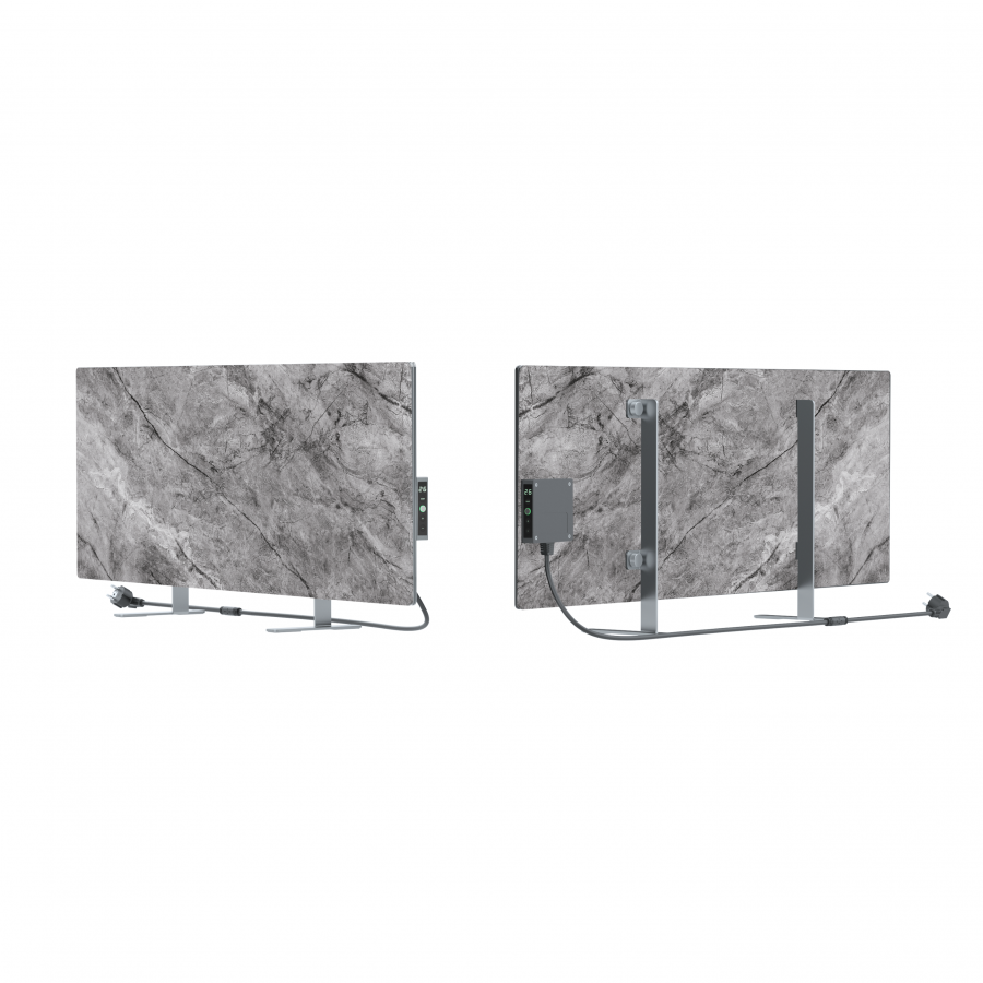 AENO Premium Eco Smart Heater, 700W, Tempered glass, Infrared+convection heating type, LED display, Plug type: Europe (E/F type), Antique Marble, Made in Poland, Limited edition - slika 2