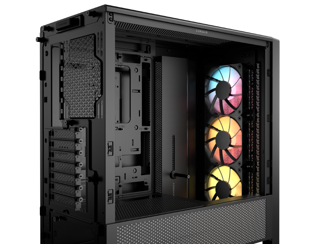 CORSAIR FRAME 4000D RS ARGB3xRS120 ARGB fans, 360mm rad170mm cooler, 430mm GPU, ATX, Black - slika 3