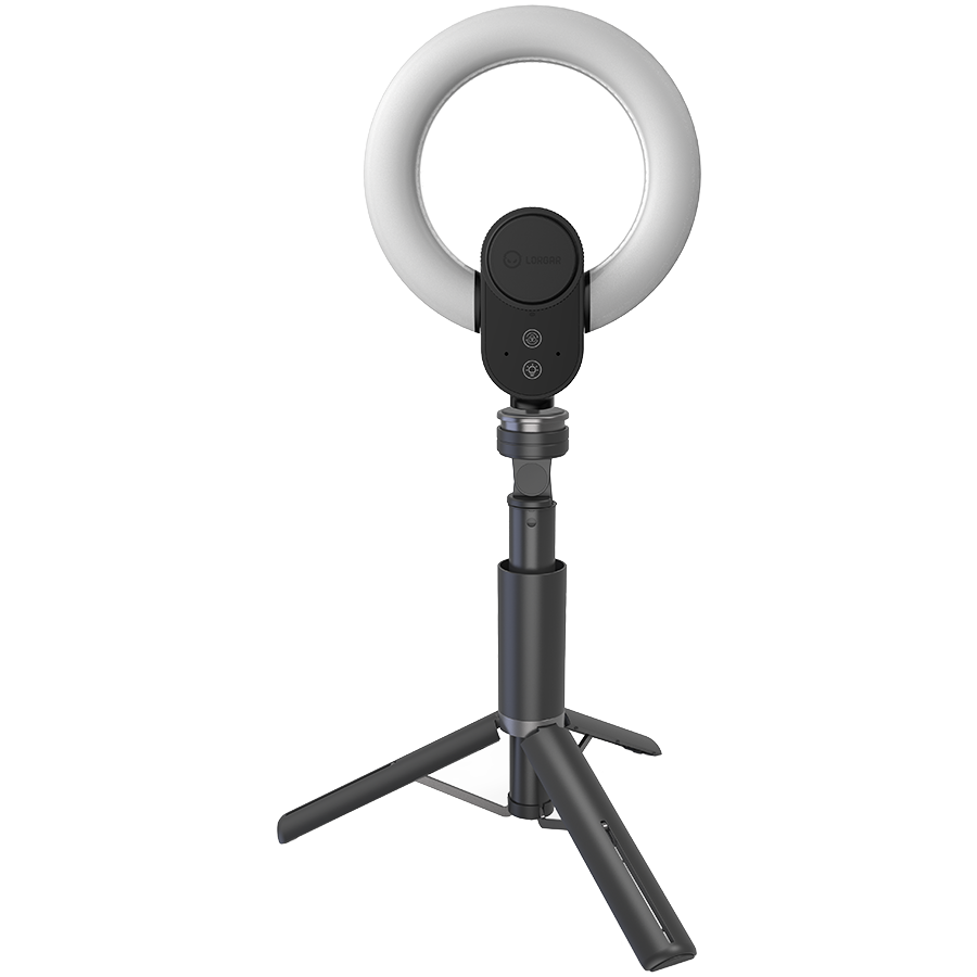 LORGAR Circulus 910, Streaming web camera, 5MP 2592X1944 max resolution, up to 60fps, 1/2.8", Sony STARVIS CMOS image sensor, full glass lens, 5.5'' built-in ring light (1700-14 000K), foldable tripod - slika 2