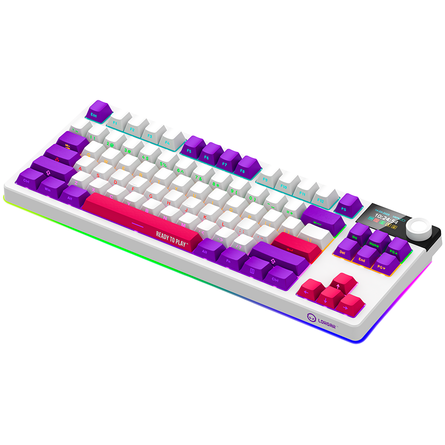 LORGAR KBP70TKLW, Wireless TKL Mechanical Gaming Keyboard Pro, White, EN layout - slika 2
