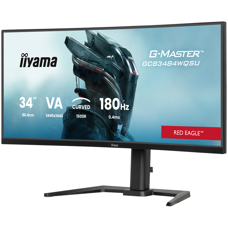 IIYAMA Monitor LED GCB3484WQSU-B1 34" VA 1500R 3440 x 1440 180Hz 21:9 500 cd 4000:1 0.4ms HDMI DP USB HUB Full Ergo - slika 3