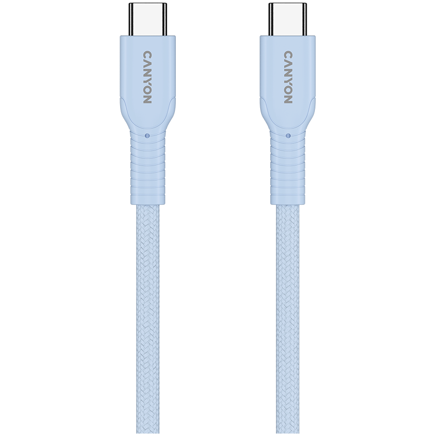 CANYON cable OnWire 60CL C-C 60W COLOR Braided 1m Light Blue - slika 3
