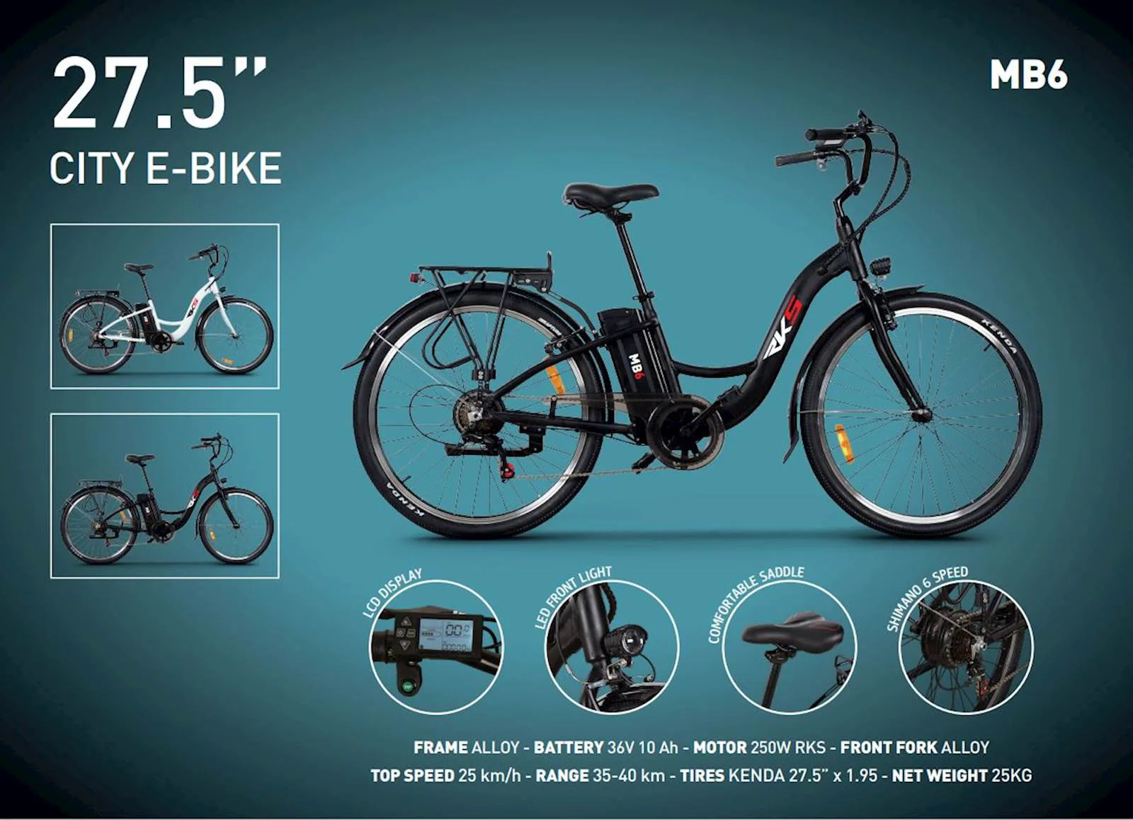 Električni bicikl RKS MB6 BLACK - slika 5