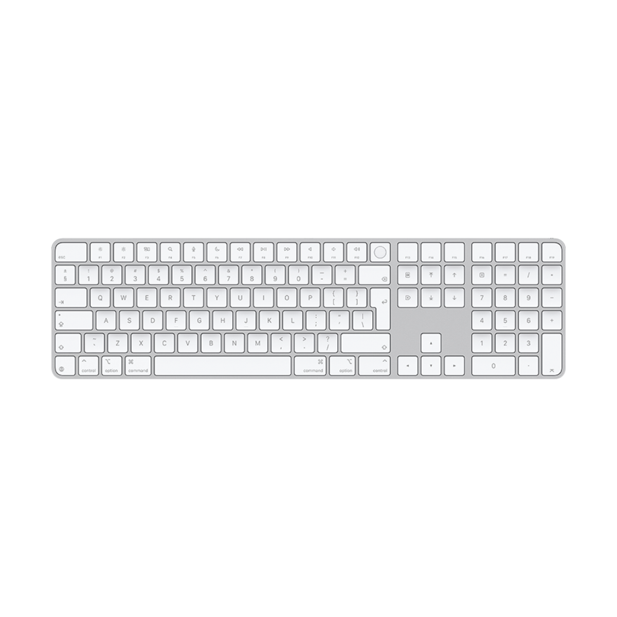 Magic Keyboard with Touch ID and Numeric Keypad for Mac models with Apple silicon - International English - White Keys,Model A3119 - slika 4