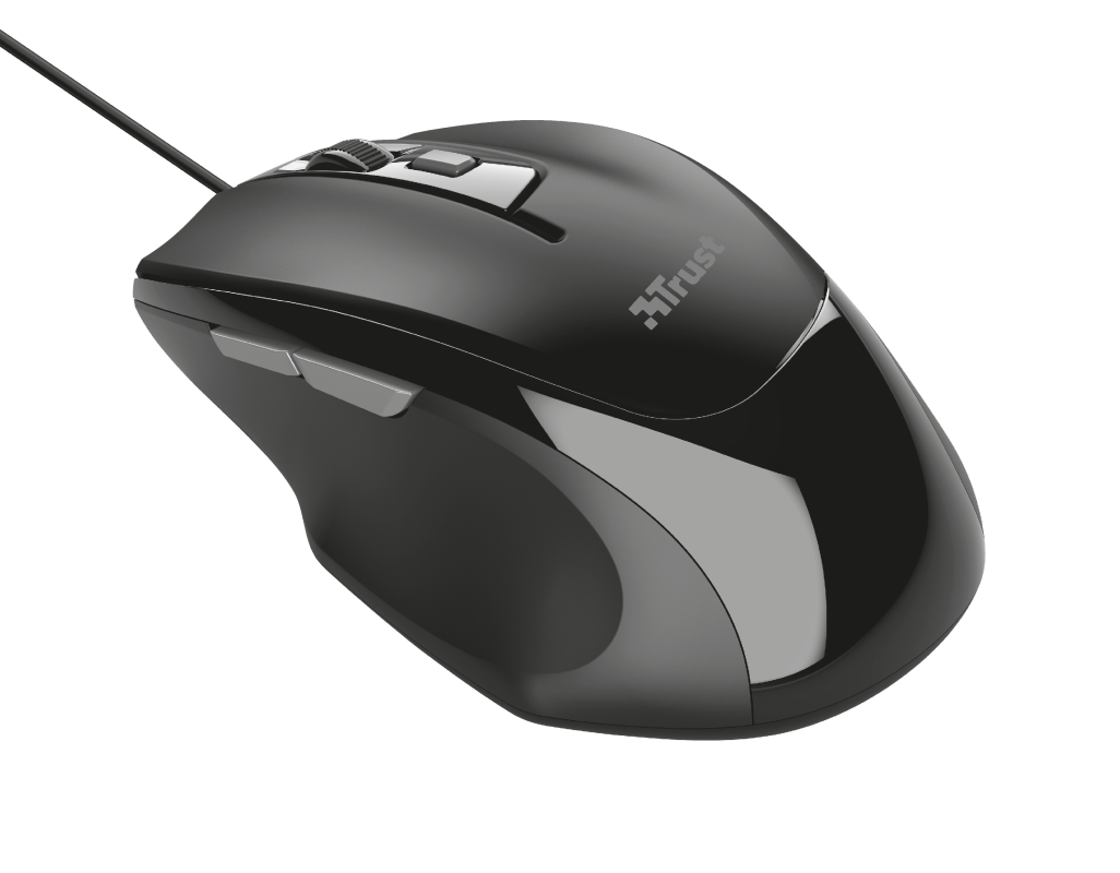 Trust Voca Comfortable miš žičani, easy-to-use, crni,800-2400 DPI, optički, 6 tipki, usb 2.0 - slika 3