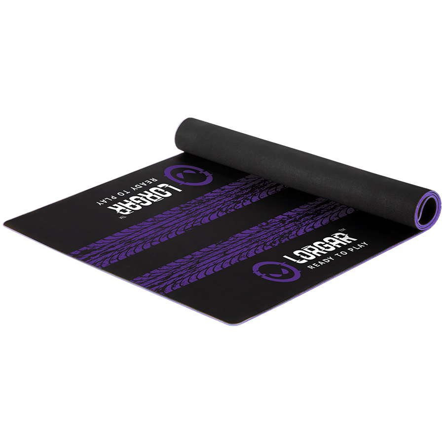 LORGAR RX1FM, Sim Racing Floor Mat Advanced, Stitched edge, 1,700X700X3 mm, Black/purple - slika 3